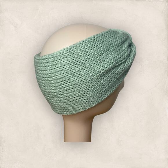 Ear Warmer Twisted Green Knitted Headband Women Hairband Winter Holiday Gift - Picture 6 of 9